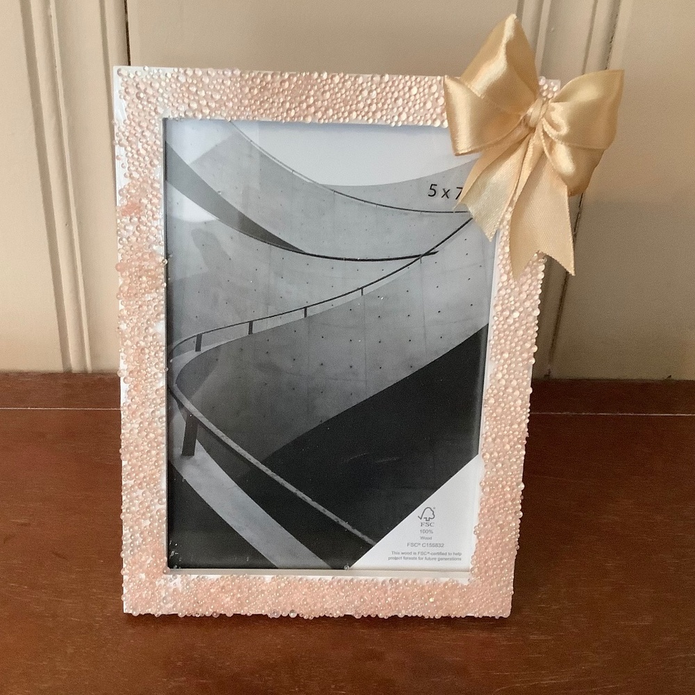 5x7 champagne bubble beaded picture frame